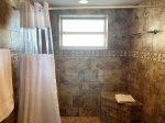 72 Inch walk-in all tiled shower with bench